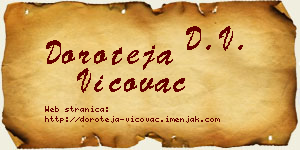 Doroteja Vićovac vizit kartica
